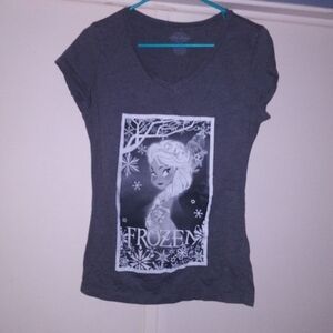 Gray Frozen Graphic Women's Top